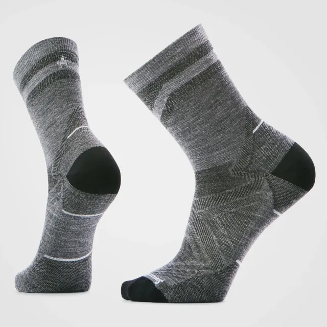 Smartwool Run Mid Crew Pattern løpesokker lys grå mønster