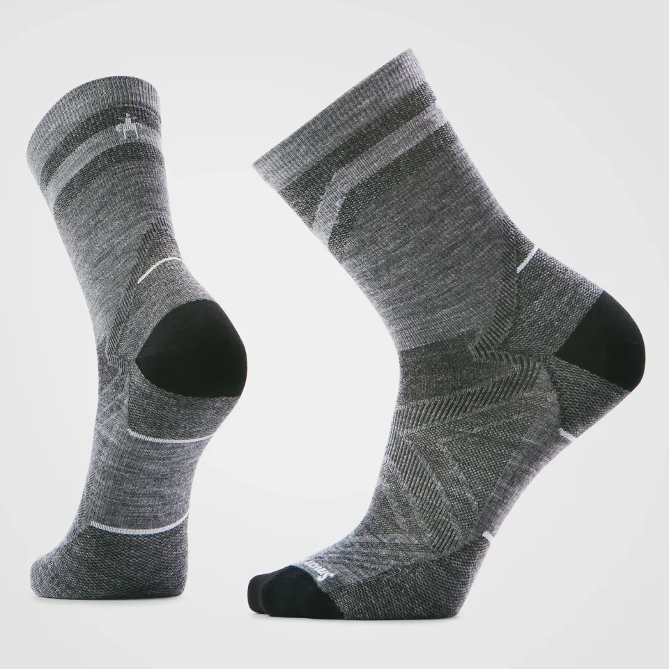 Smartwool Run Mid Crew Pattern løpesokker lys grå mønster