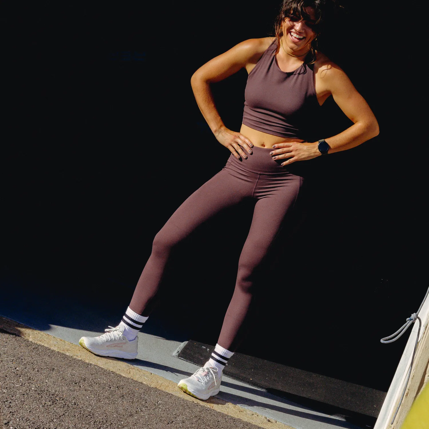Smartwool Everyday Athletic Striped crewsokker hvit M