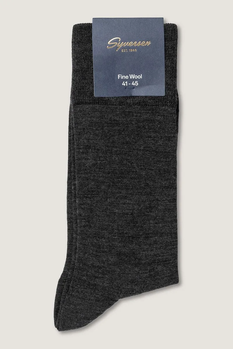 Note By Syversen Fine Wool Crew Sock ullsokk antrasitt 45-48