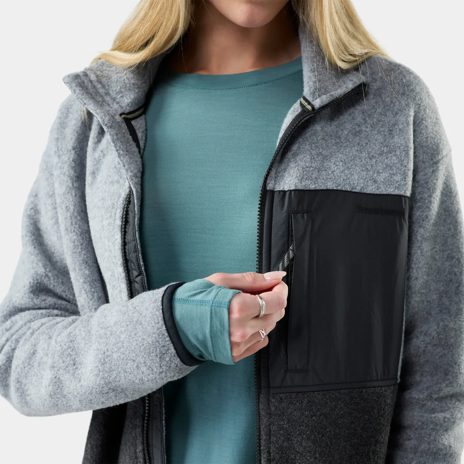 Smartwool Second Cut fleecejakke Charcoal ull dame