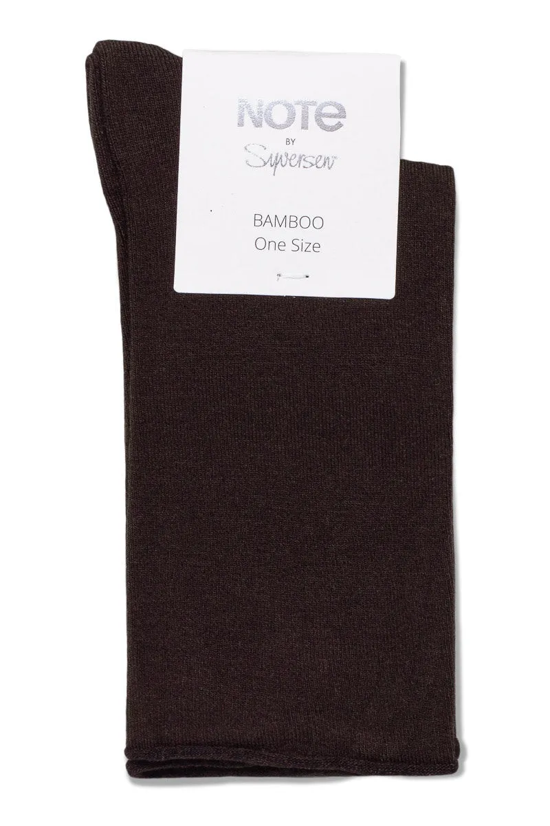 Note By Syversen Bamboo Roll Top bambussokker brun