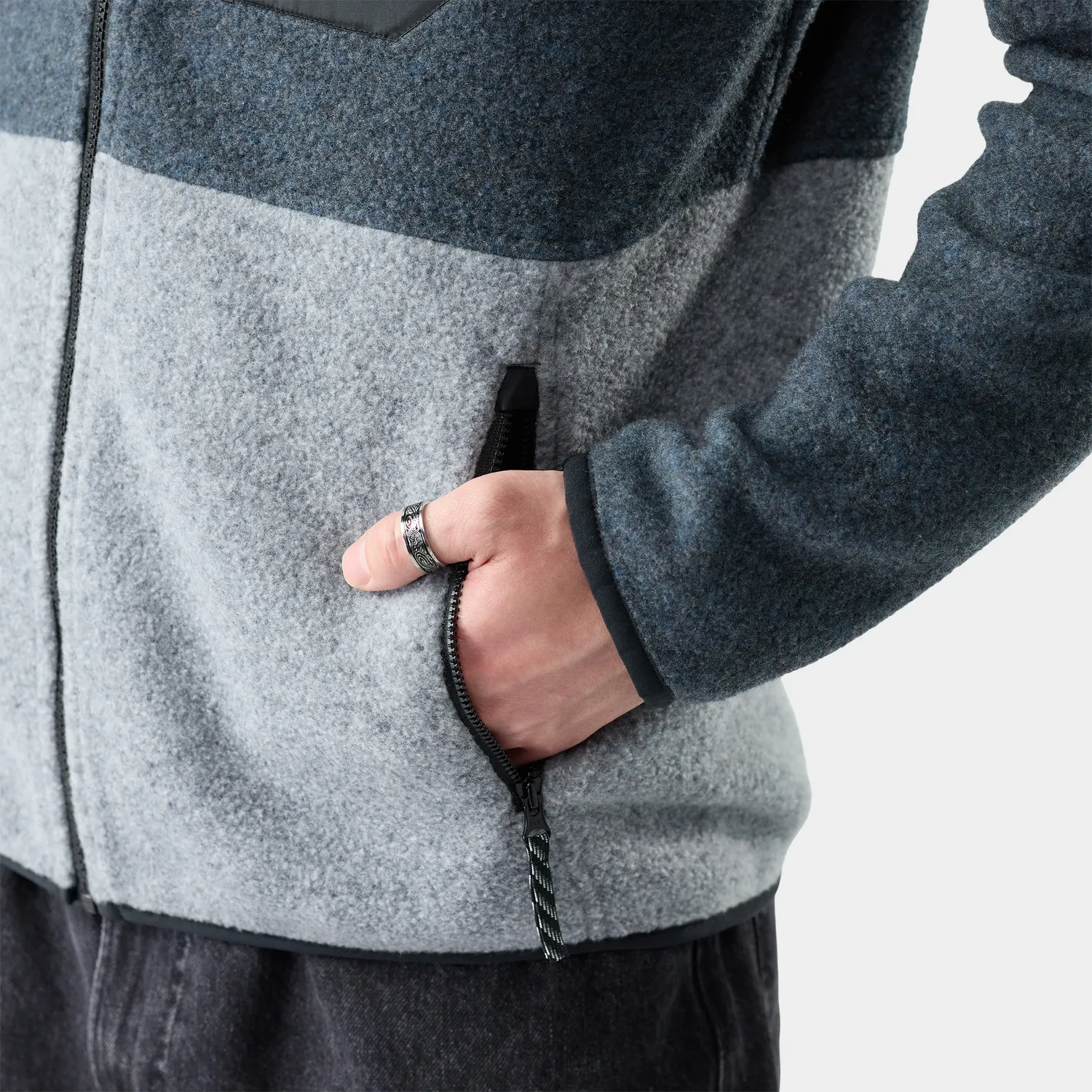 Smartwool Second Cut fleecejakke Light Gray Deep Navy ull