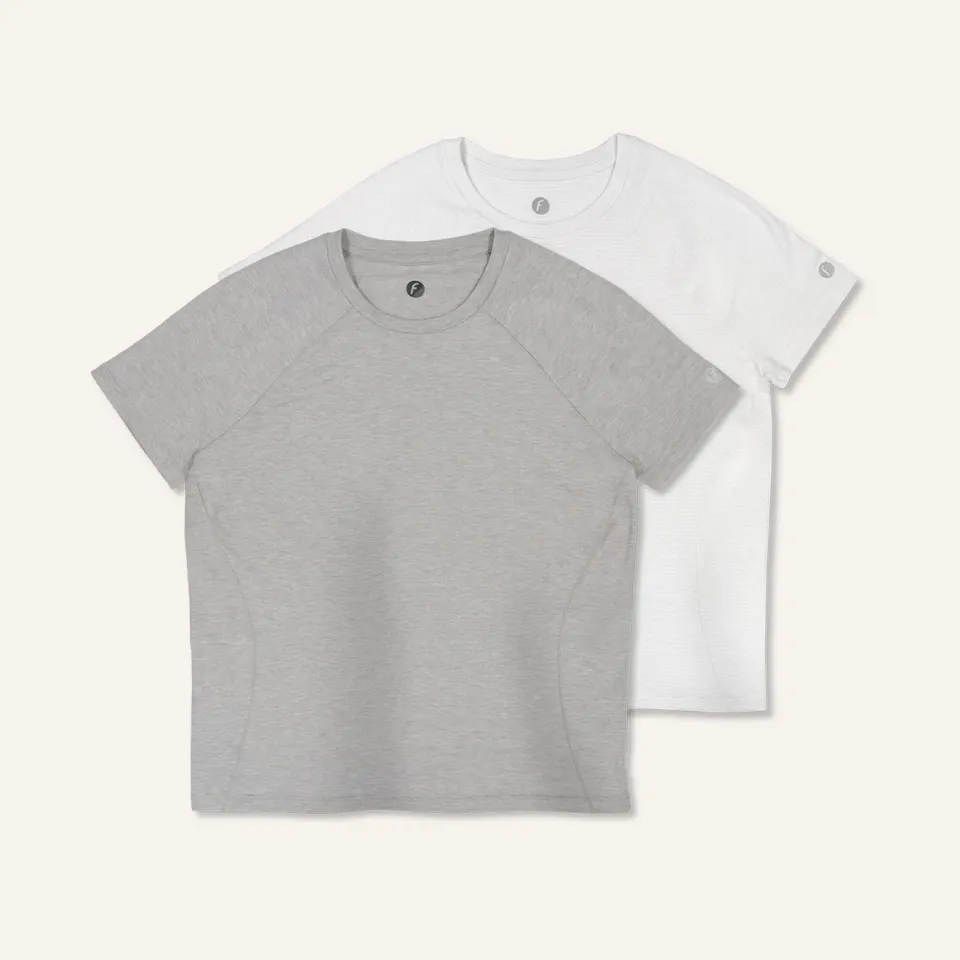 Feetures Stride Flex Performance Tee t-skjorte grå 2-pk dame