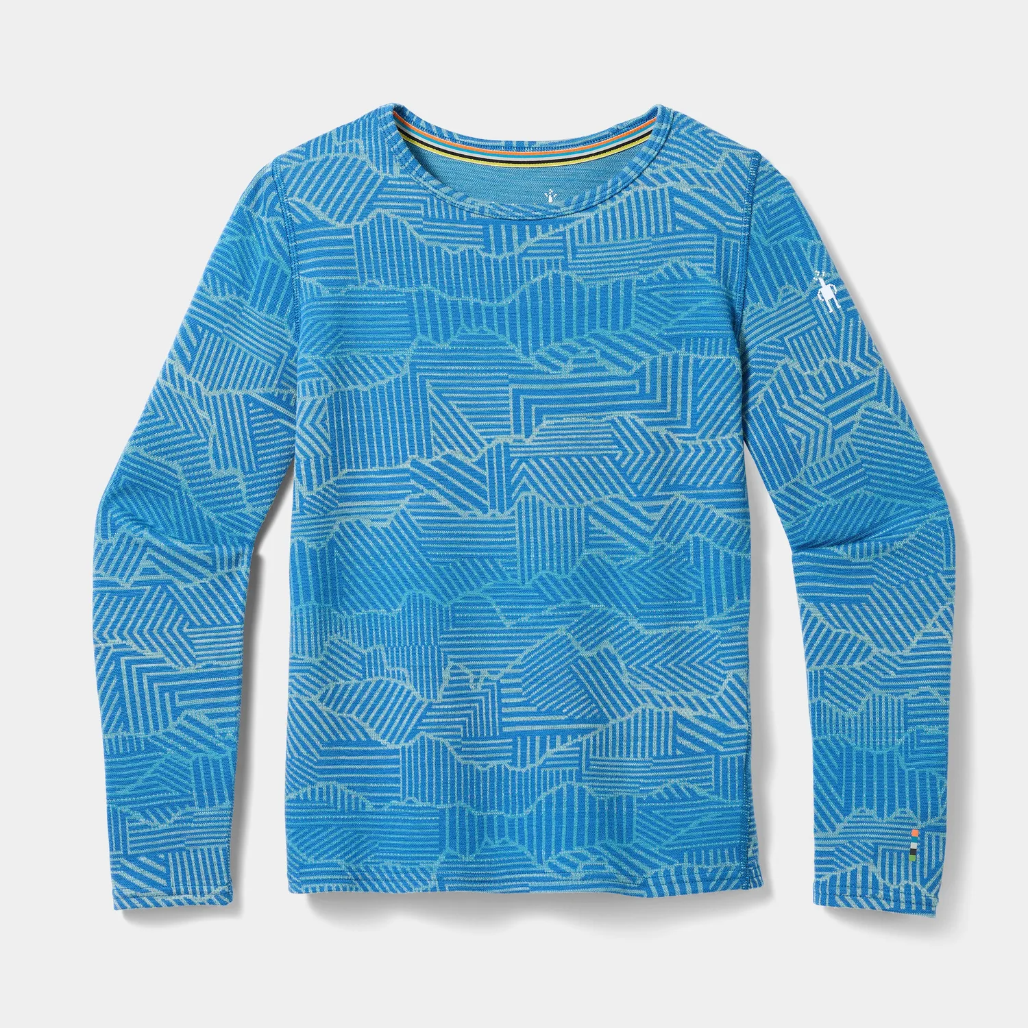 Smartwool Kids Classic Thermal Crew ulltrøye Indigo Linear Peaks