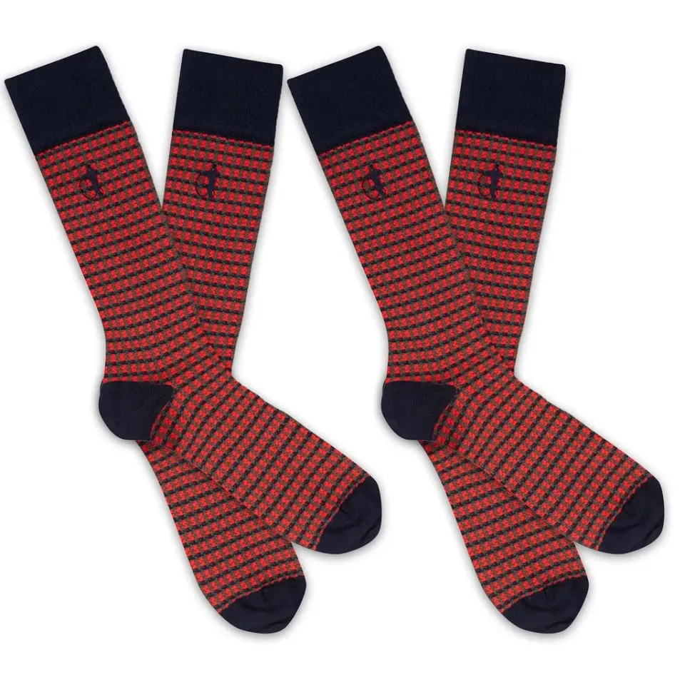 London Sock Company Shaken Stirred sokker 2-pak rød