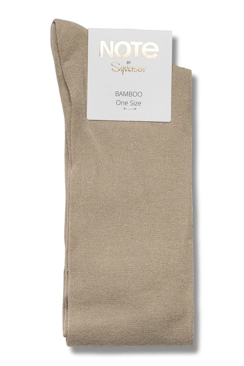 Note By Syversen Bamboo Knee High knestrømpe beige bambus