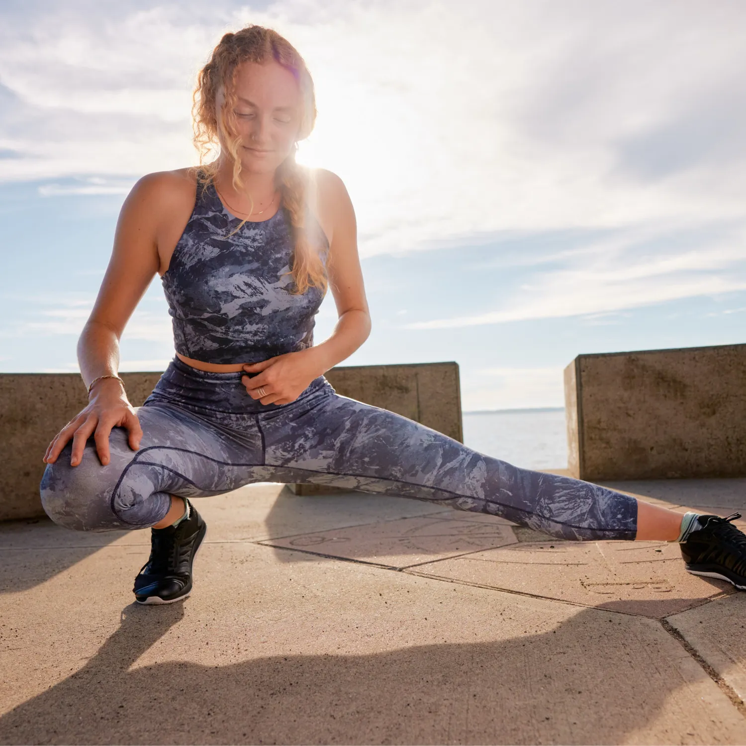 Smartwool Active Crop sports-BH blå merinoull