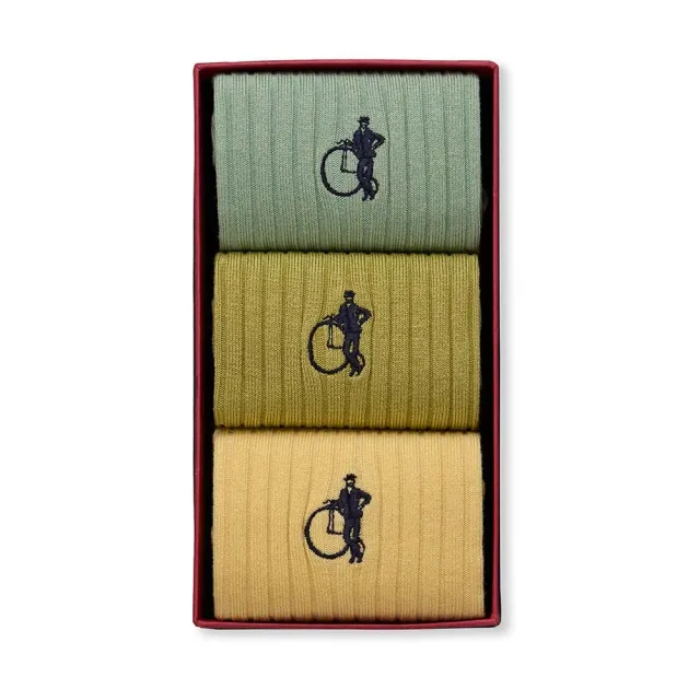 London Sock Company Spring Greens sokker 3-pk grønn