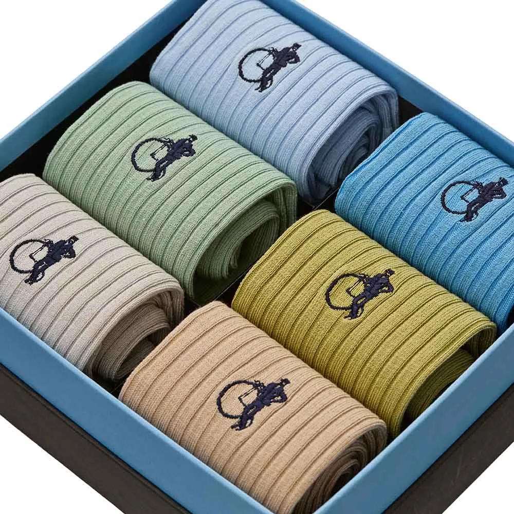 London Sock Company Muted Pastels 6-pack sokker bomull