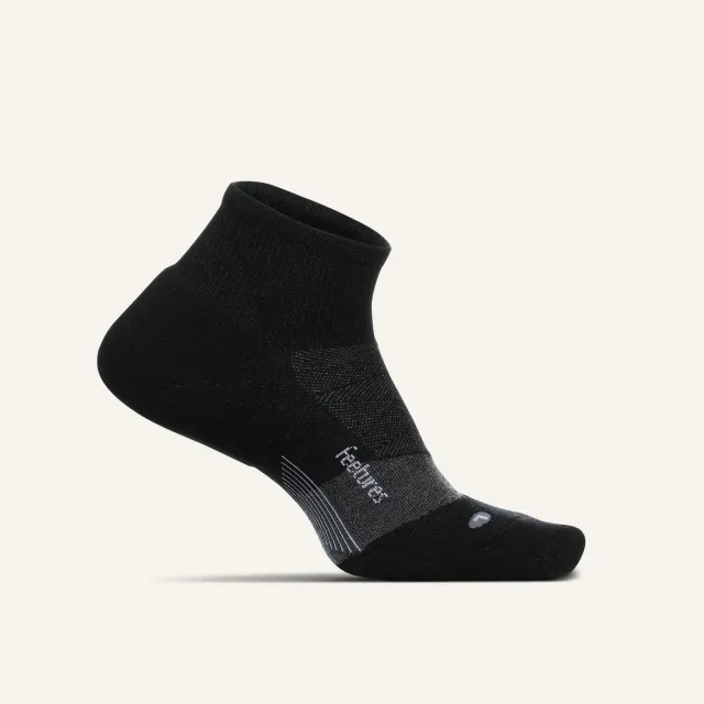 Feetures Merino 10 Max Cushion Quarter sokker svart tykk