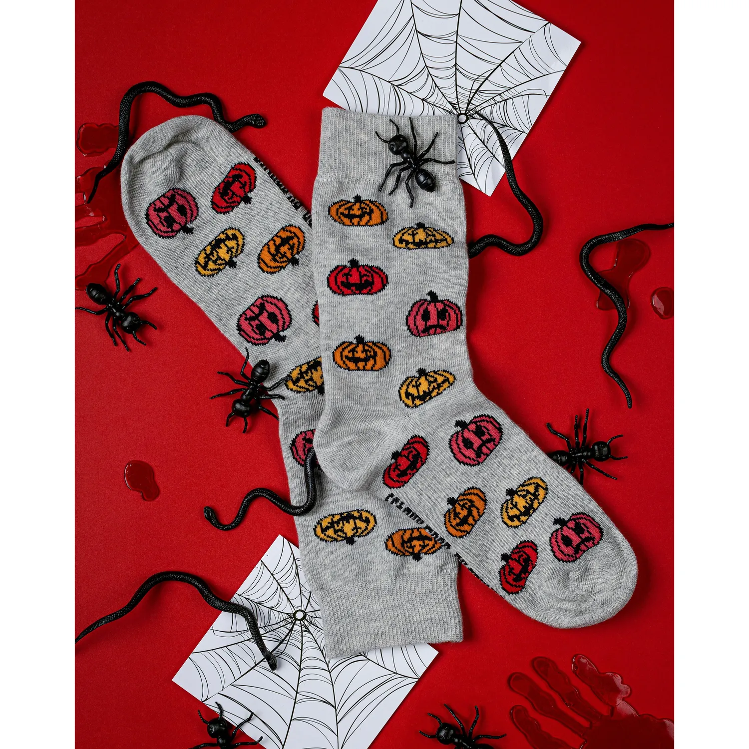 Rohner Halloween sokker grå gresskar