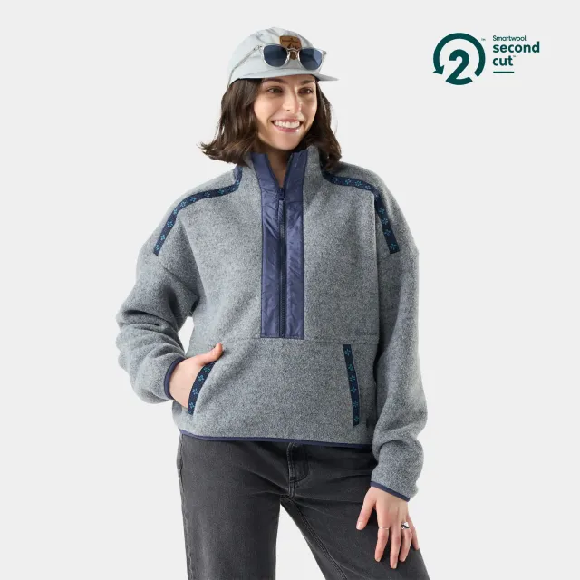 Smartwool Second Cut Fleece half-zip dame blå ull