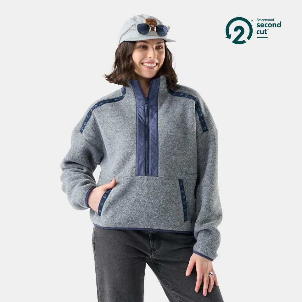 Smartwool Second Cut Fleece half-zip dame blå ull