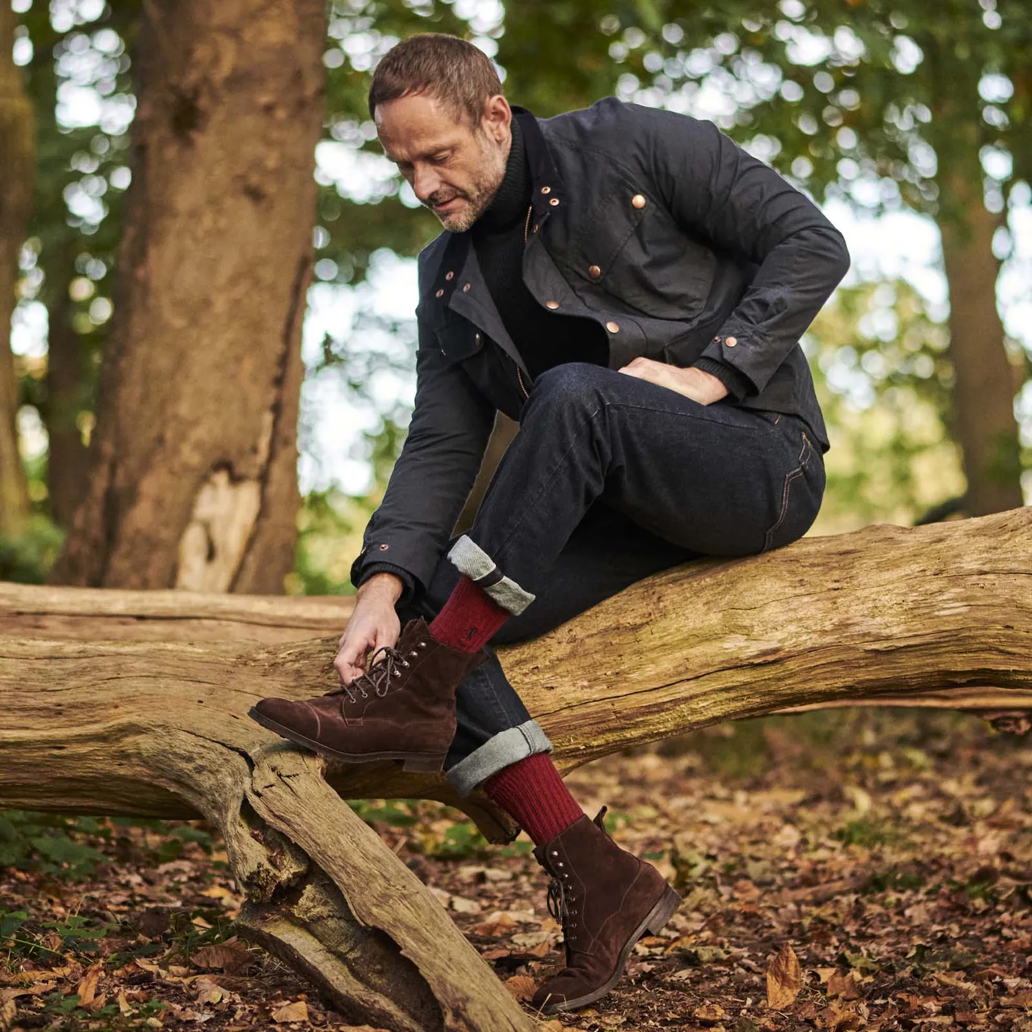 London Sock Company Boot Sock Burgundy sokker 2 par bordeaux