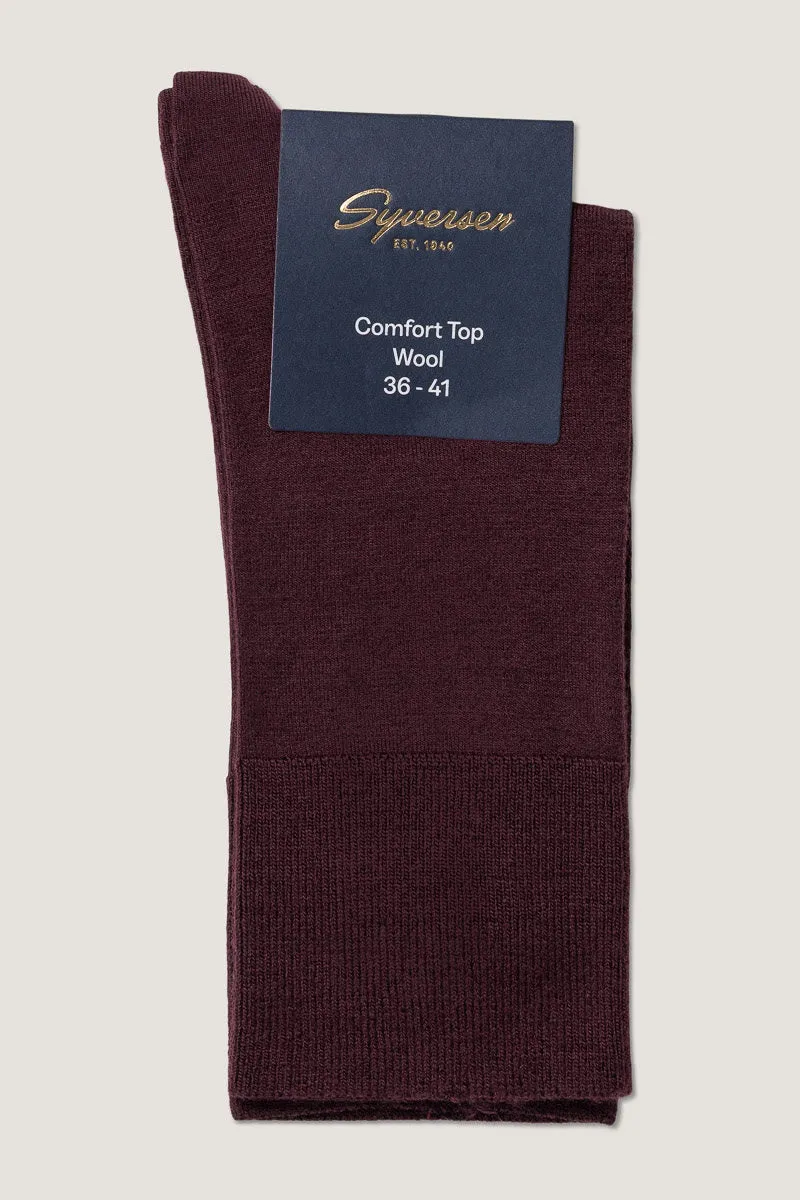 Note By Syversen Fine Wool Comfort ullsokker burgunder 36-41