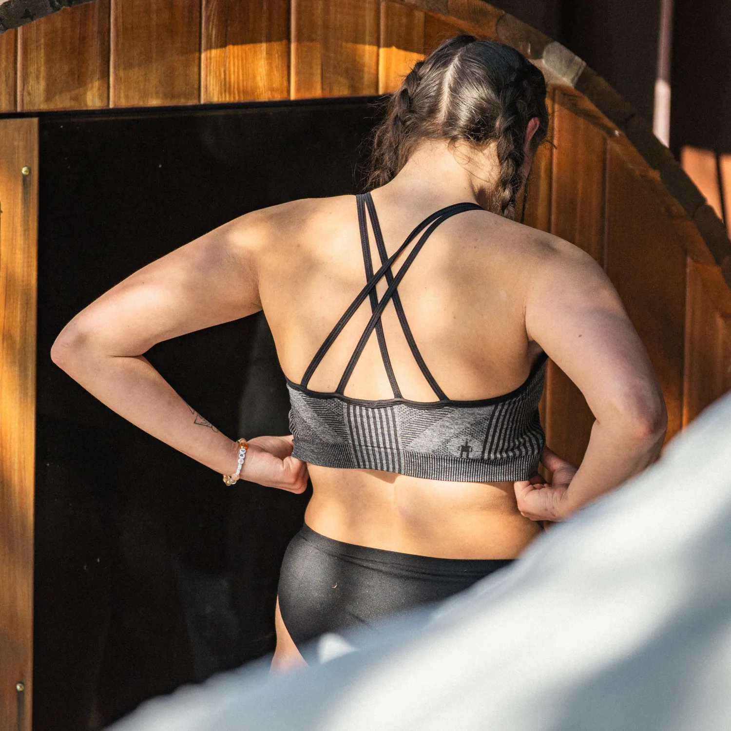 Smartwool Intraknit Strappy sports-BH Black Heather merinoull