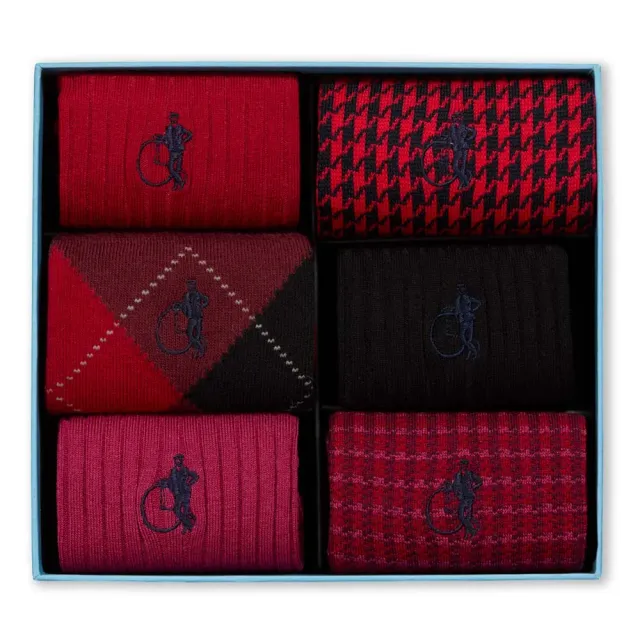 London Sock Company Dash of Class Ruby sokker 6-pak rød