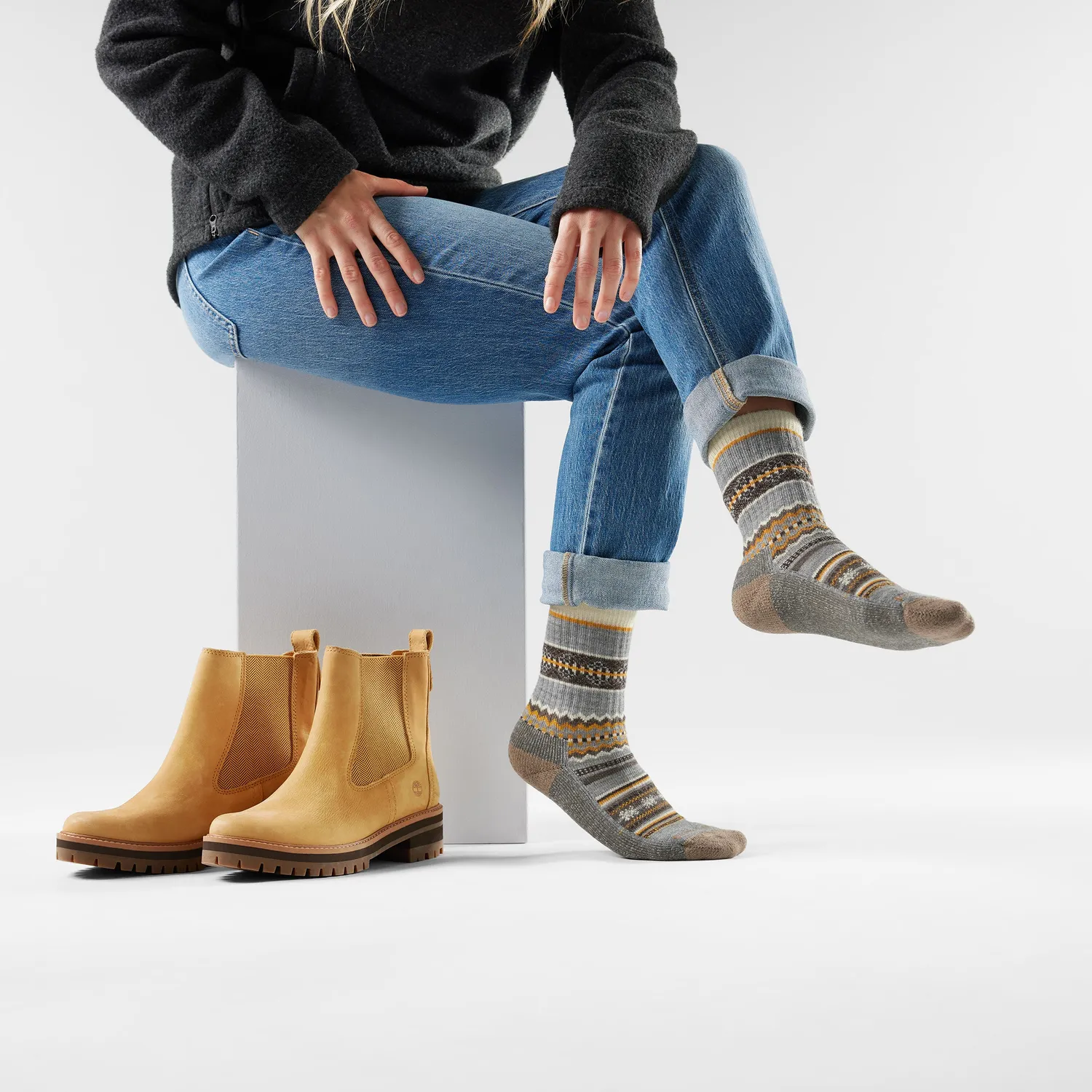 Smartwool Everyday Cozy Snowed In Sweater Crew lysegrå