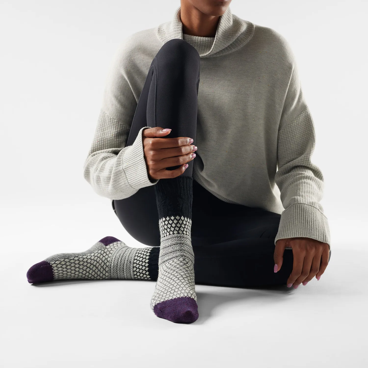 Smartwool Everyday Cozy Popcorn Cable sokker svart ull