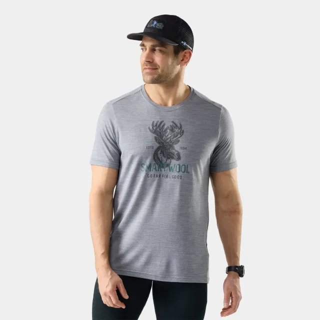 Smartwool Moose Mode t-skjorte lysegrå merino