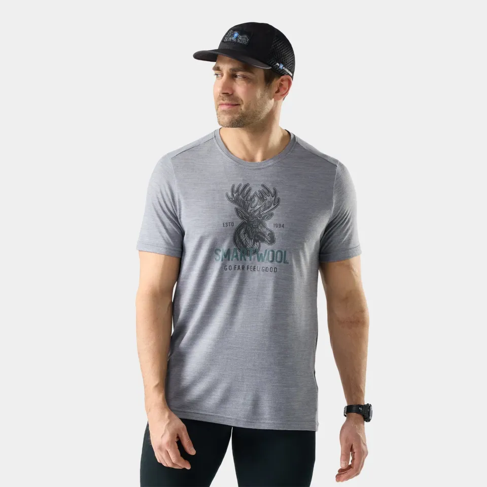 Smartwool Moose Mode t-skjorte lysegrå merino