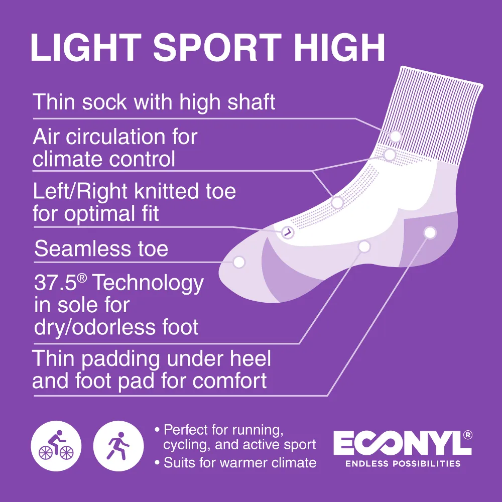 Gococo Light Sport High lopesokker svart regnbue