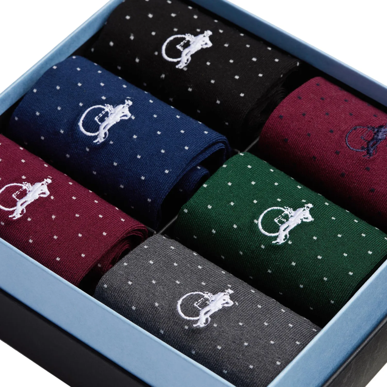 London Sock Company Spot of Style sokker 6-pack prikker