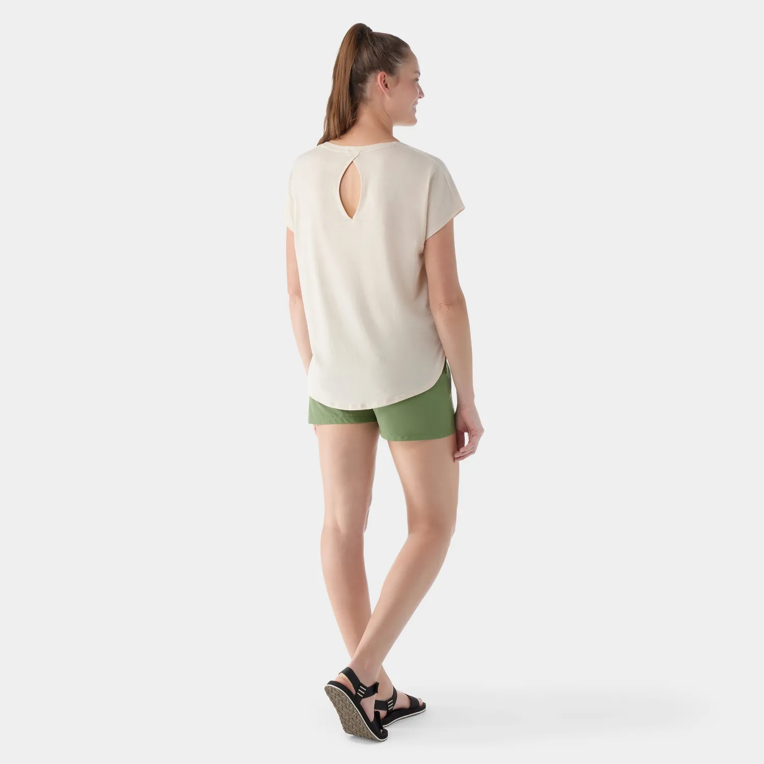Smartwool Swing Top kortermet topp beige pustende