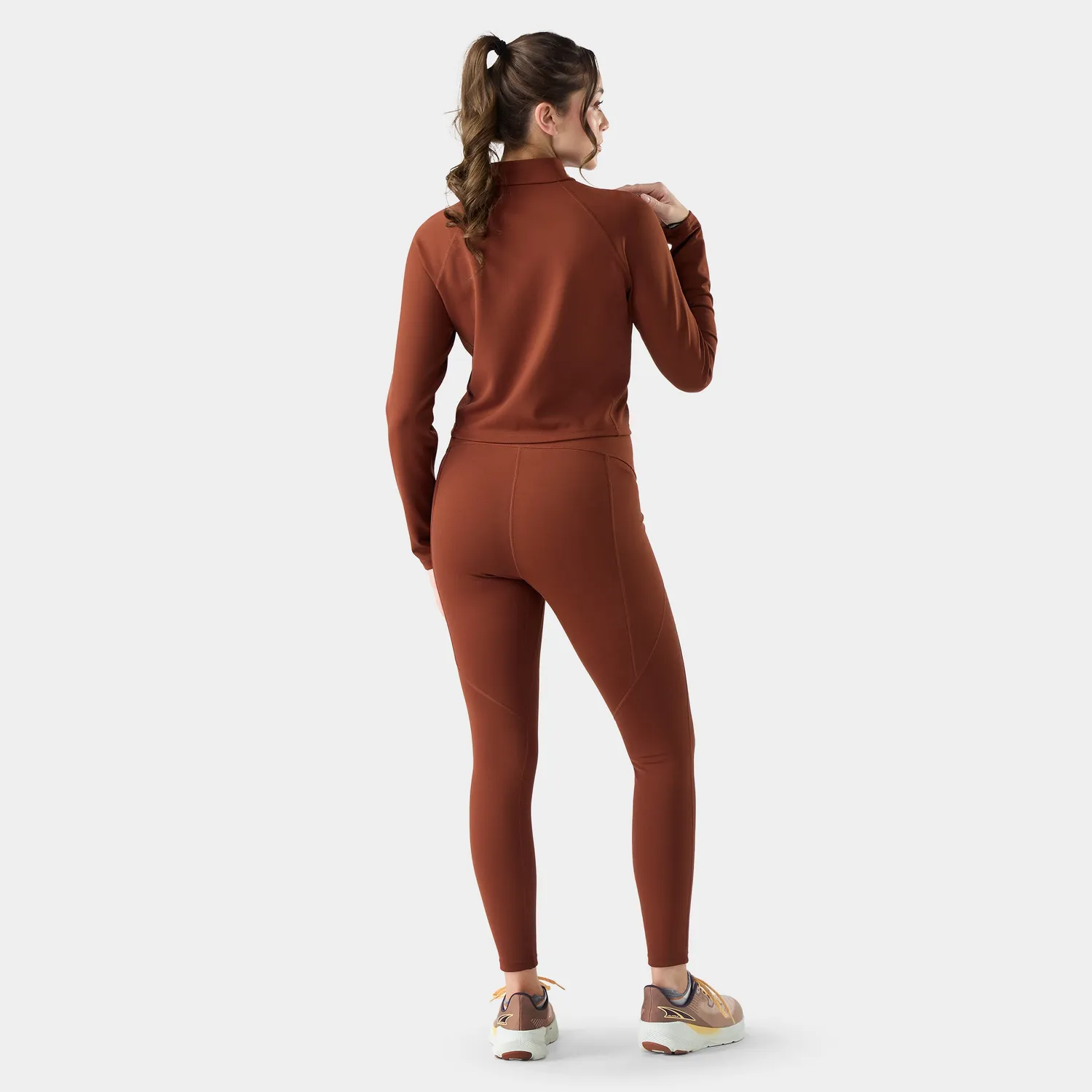 Smartwool Active Movement Mock Neck treningstopp dame terrakotta tynn