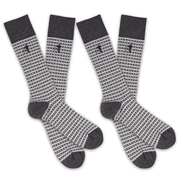 London Sock Company Shaken & Stirred Grey sokker grå 2-par