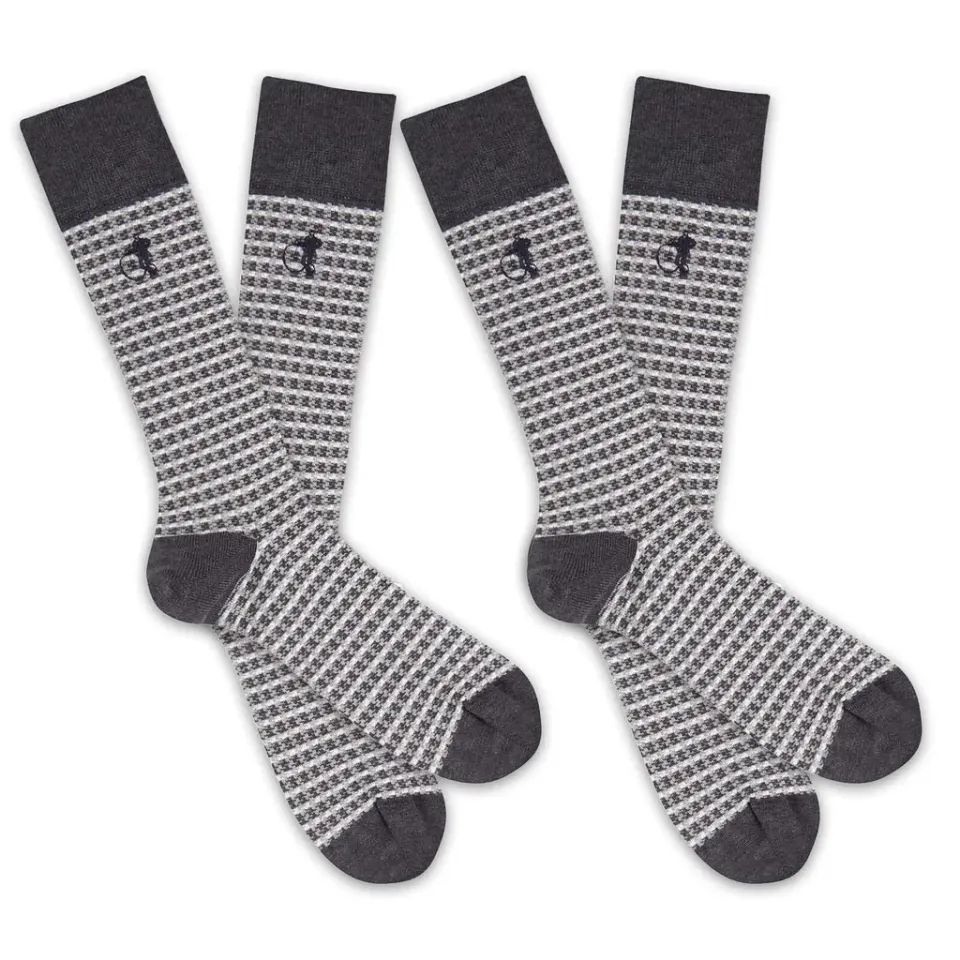 London Sock Company Shaken & Stirred Grey sokker grå 2-par