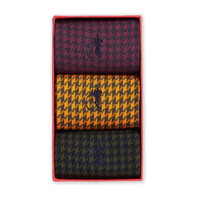 London Sock Company Brummel's Picks sokker 3-pak houndstooth