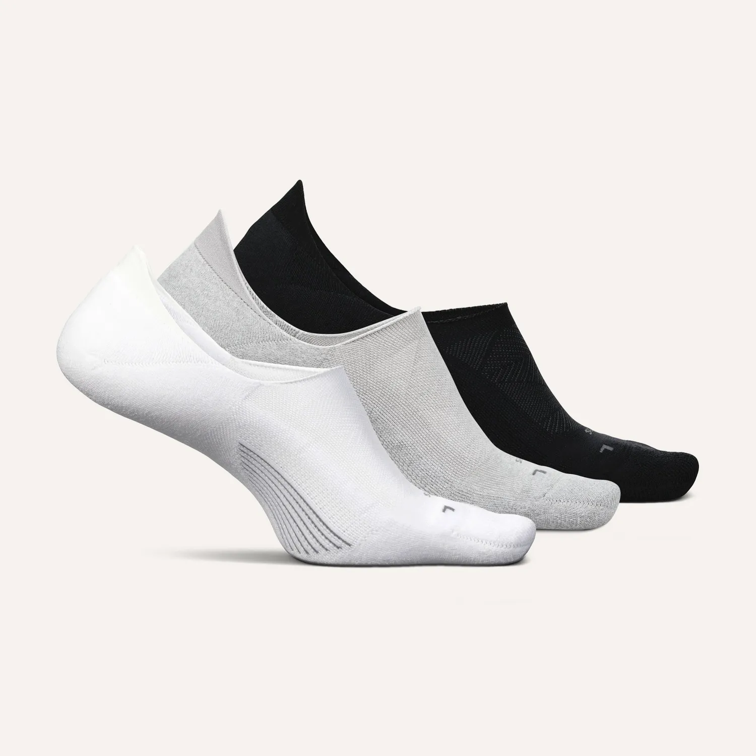 Feetures Elite Light Cushion Invisible sokker 3-pakk hvit lett