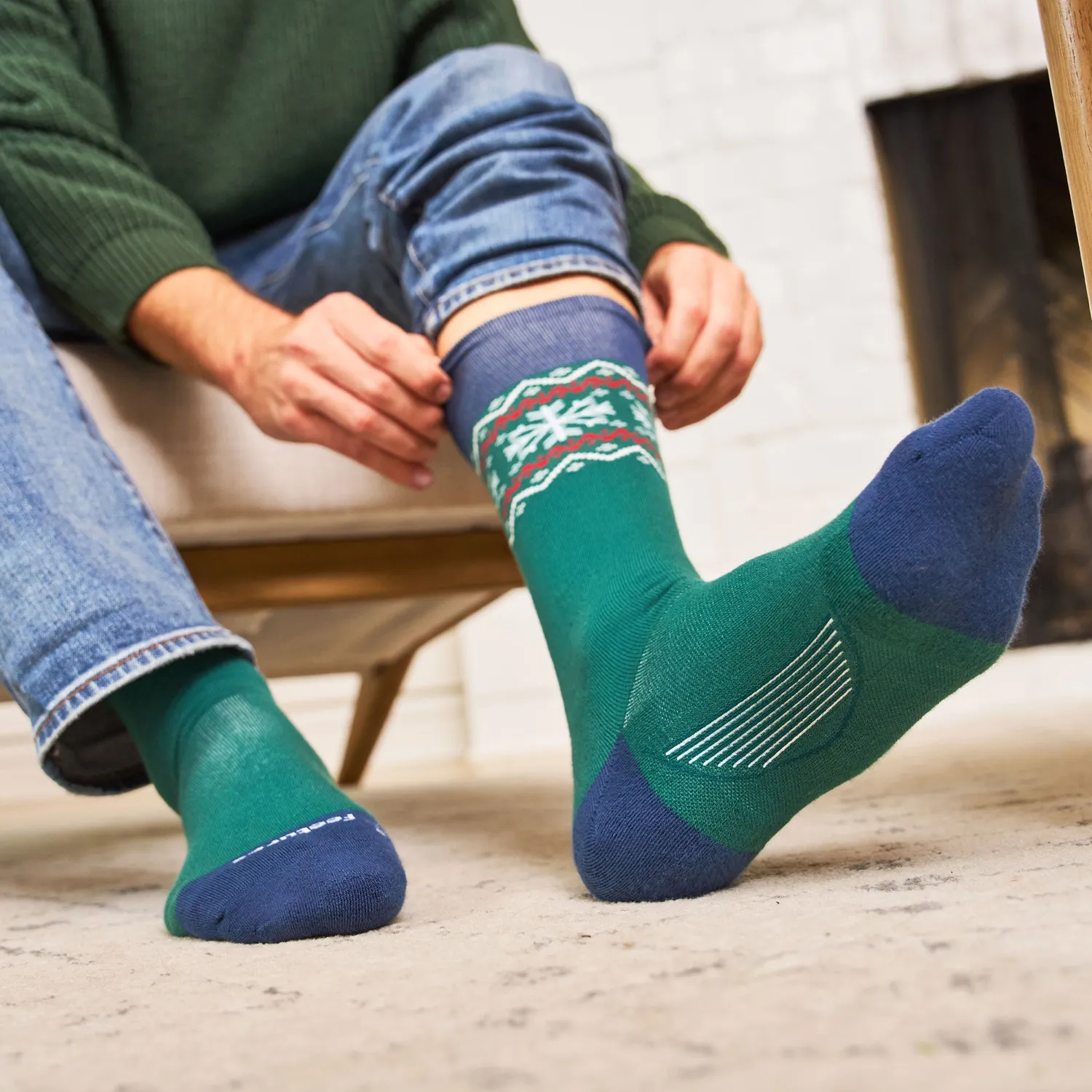 Feetures Everyday Max Cushion crew sokk evergreen herre