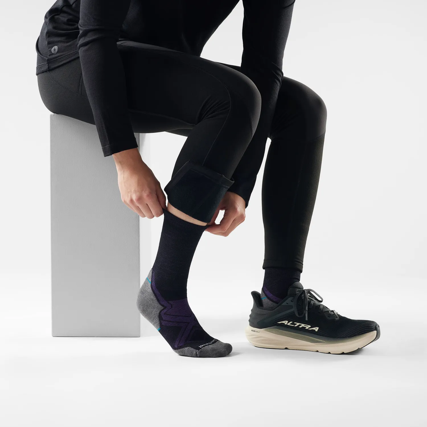 Smartwool Run Cold Weather Crew løpesokker twilight blue