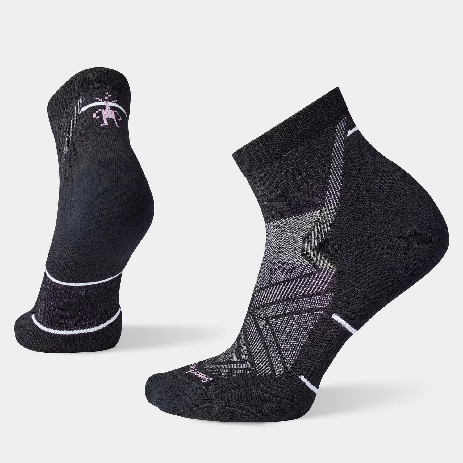 Smartwool Run Ankle løpesokker light gray-white