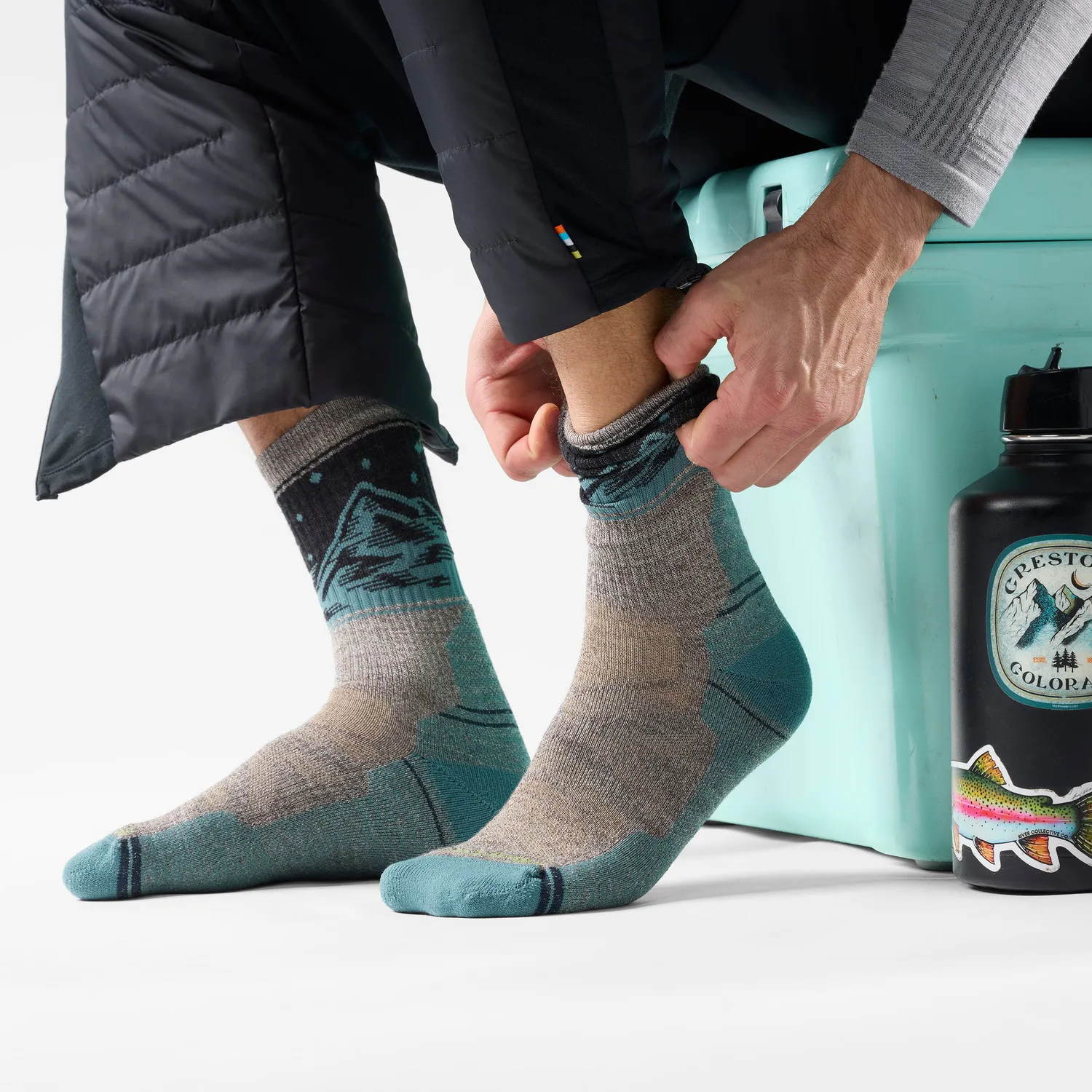 Smartwool Hike Valley View Crew tursokker taupe lett