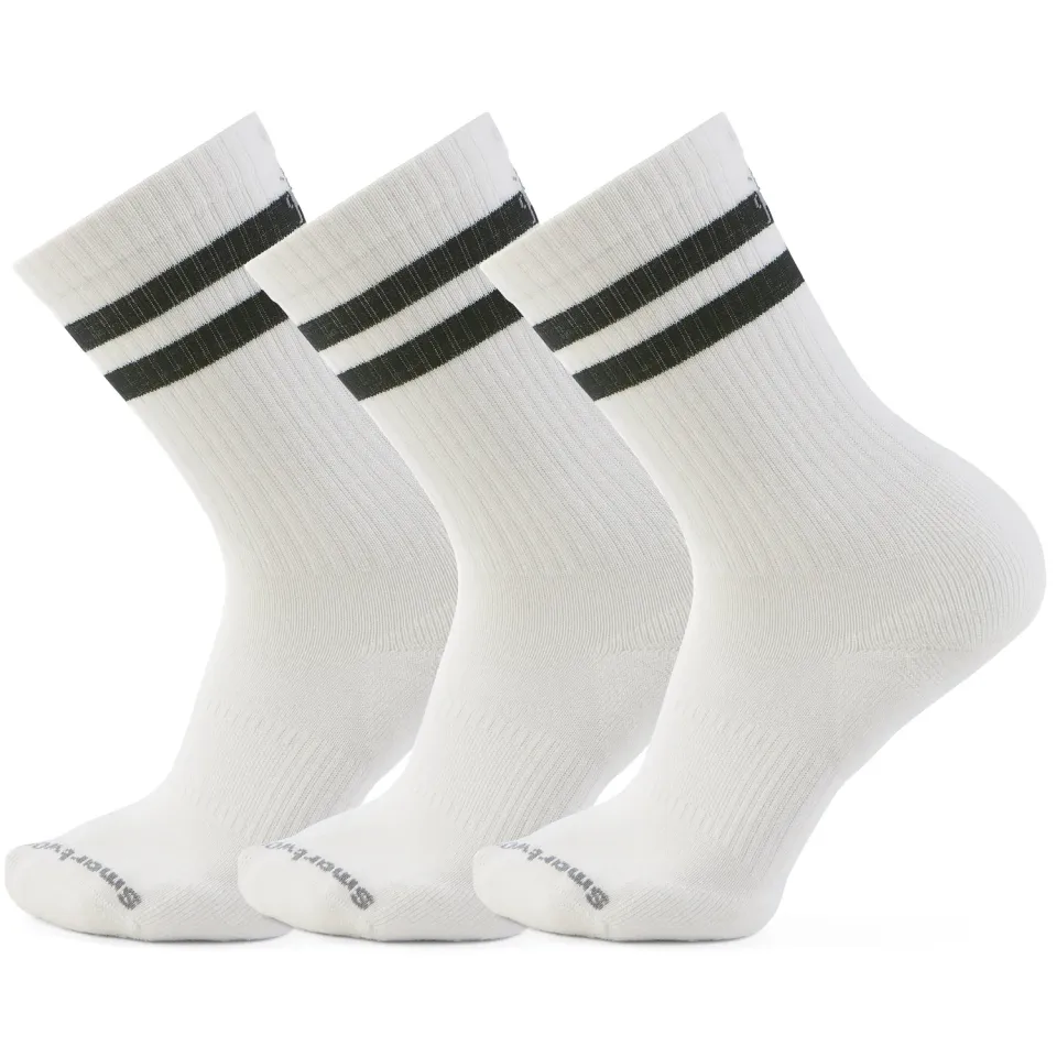 Smartwool Everyday Athletic Striped Crew sokker hvit dempet