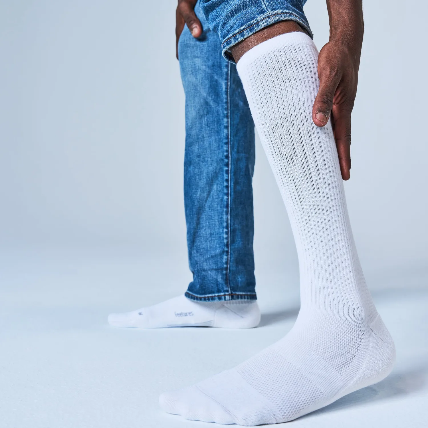Feetures Everyday Max Cushion Knee High sokker Denim 15-20 mmHg