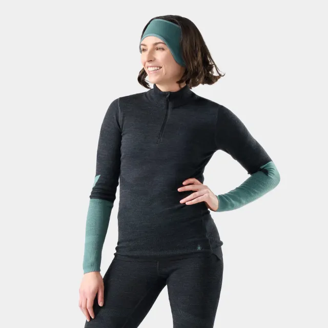 Smartwool Intraknit Thermal Colorblock 1/4 Zip ulltrøye Charcoal
