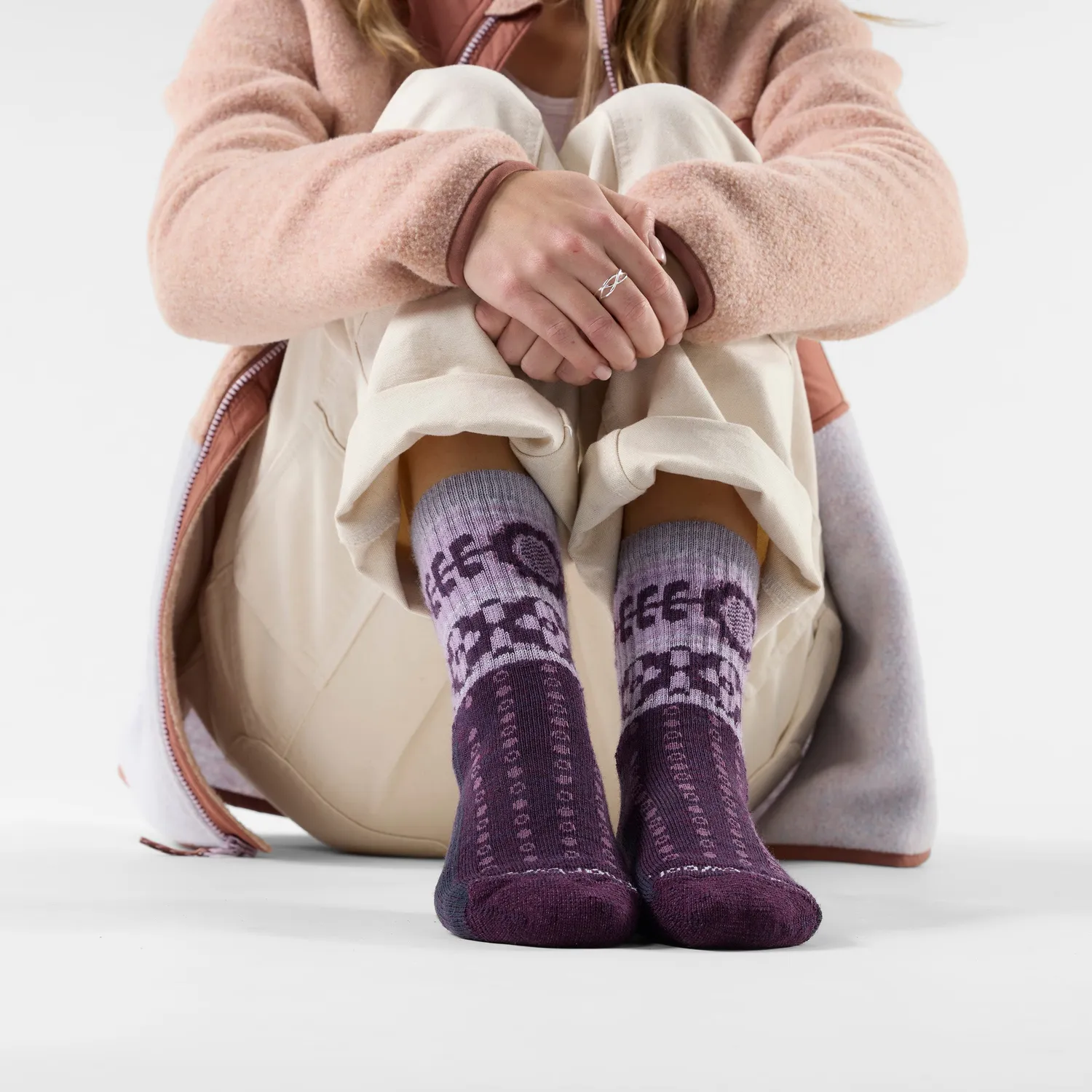 Smartwool Everyday Cozy ullsokker lilla retro blomst