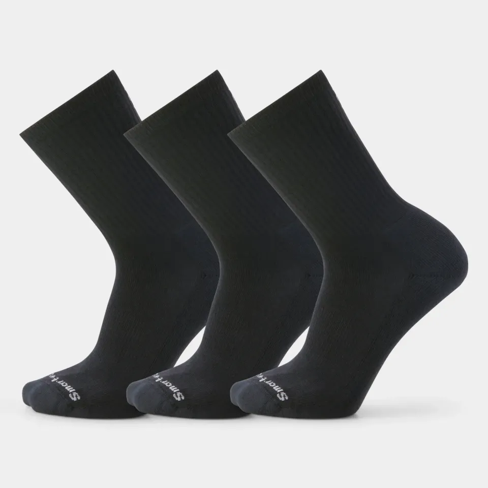 Smartwool Everyday Solid Rib Crew ullsokker svart 3-pk