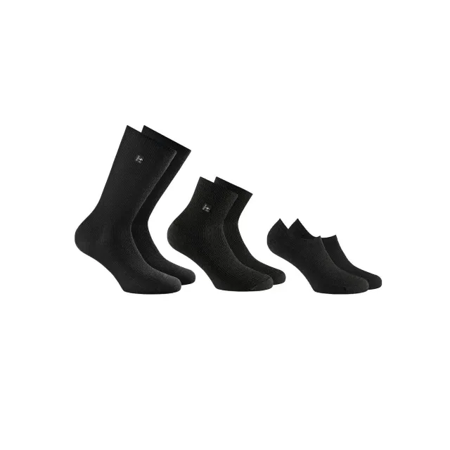 Rohner SupeR WO Set 4-pack sokker ull svart/grå/marine