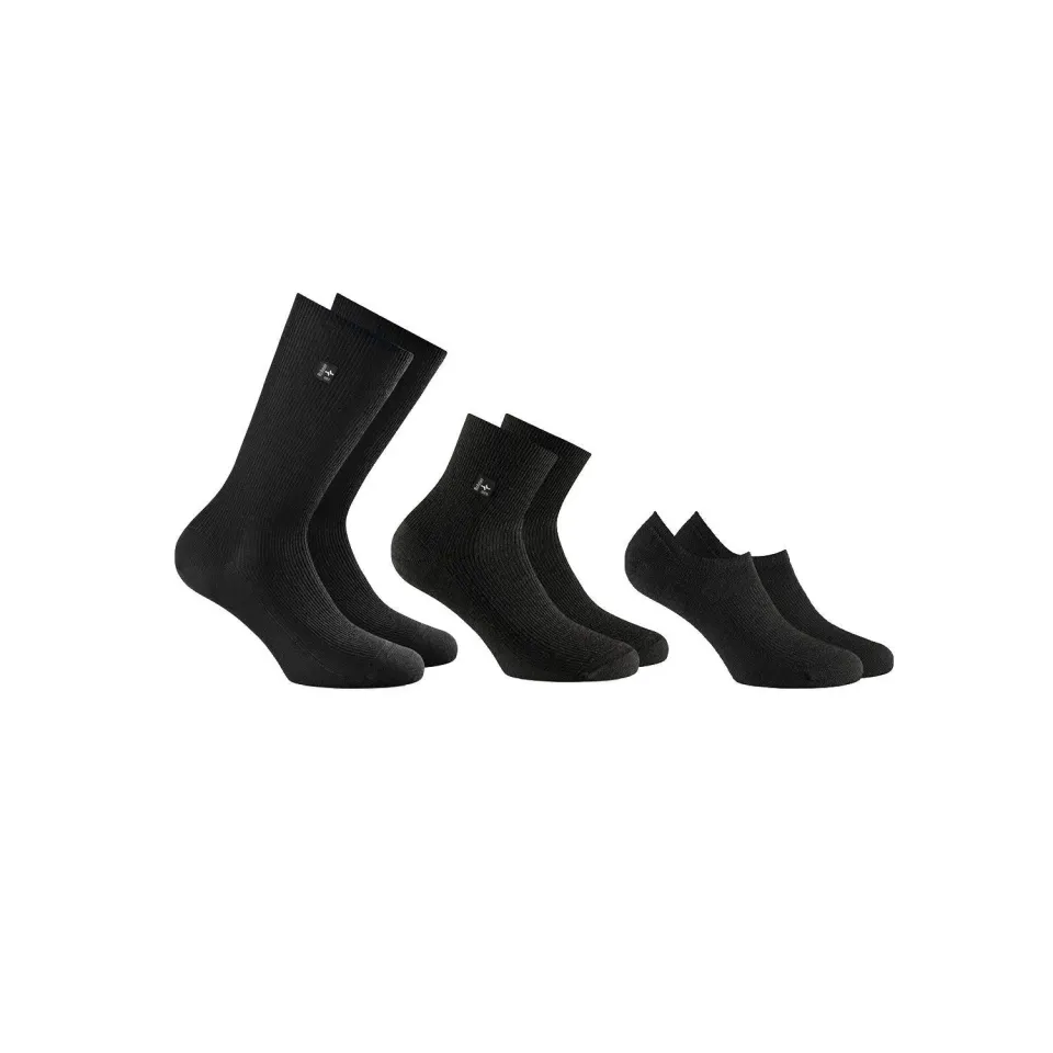 Rohner SupeR WO Set 4-pack sokker ull svart/grå/marine