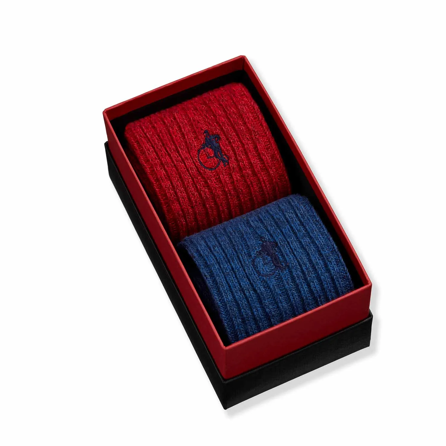 London Sock Company Kensington bootsokker 2-par blå rød