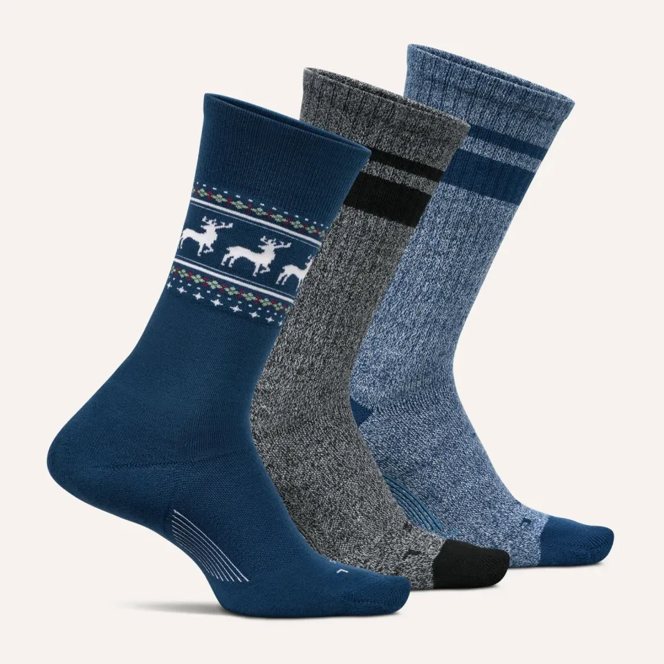 Feetures Everyday Max Cushion Crew sokker 3-pk Woodland Black Mix herre