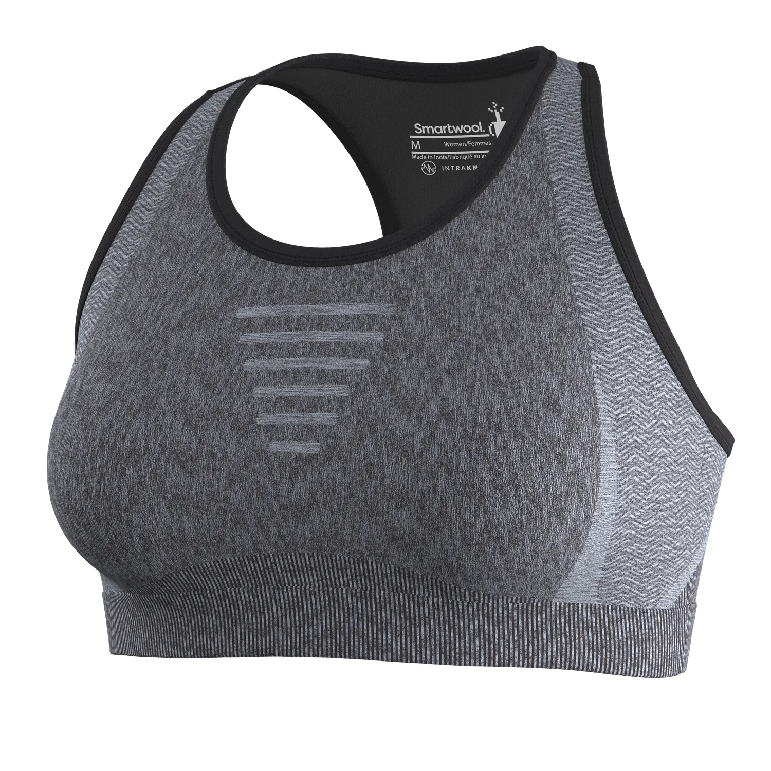 Smartwool Intraknit Racerback sports-BH dame svart ull