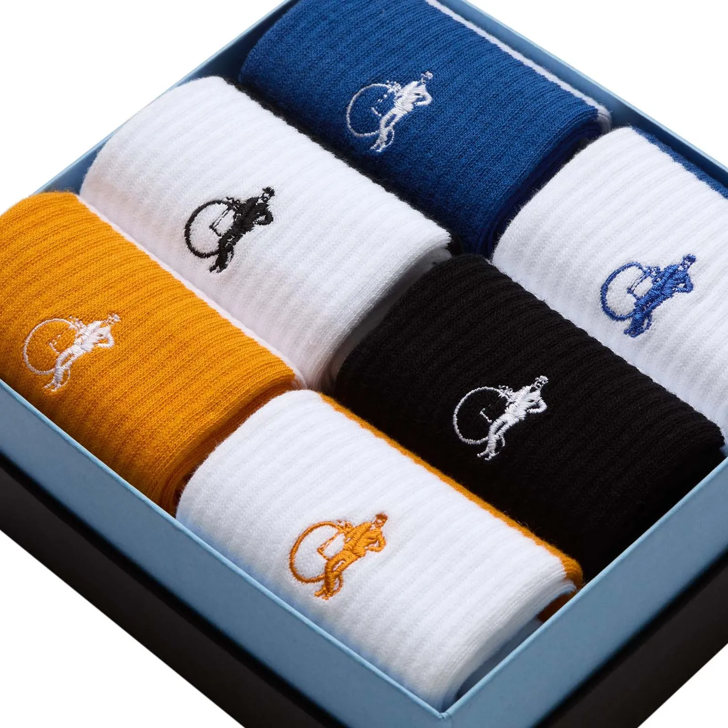 London Sock Company Retro Stripe sokker 6-pakning bomull