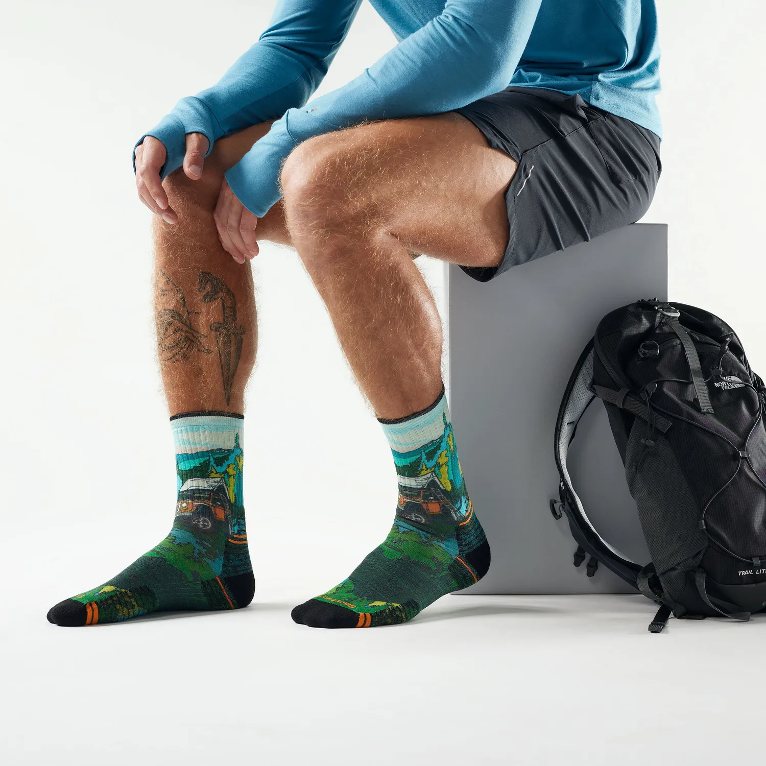 Smartwool Hike Trail Trekker Print tursokker grønn